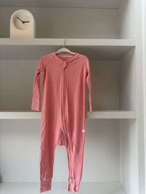 Kids Long-Sleeve One-Piece Zipper Pajama - Dusty Rose